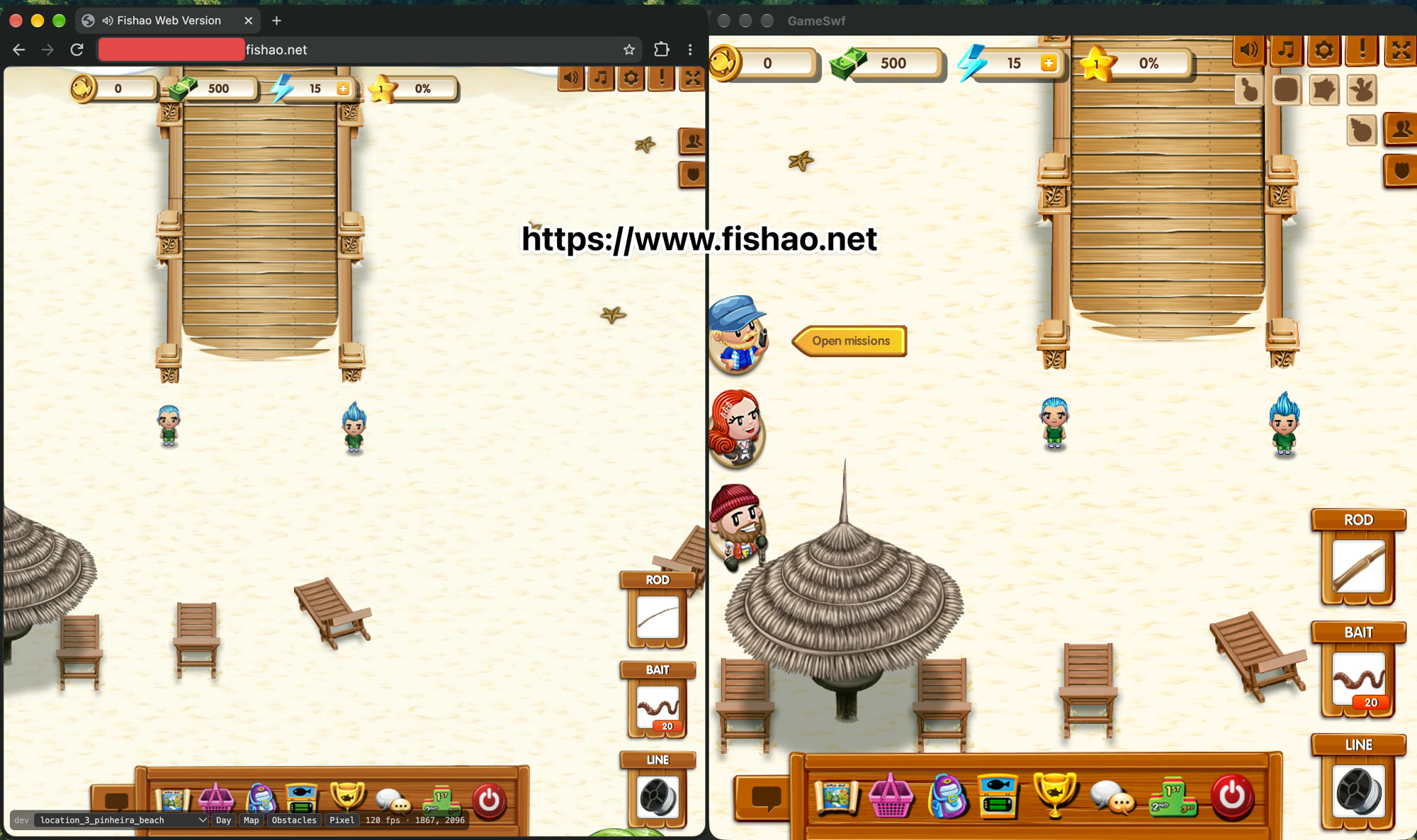 Two clients, one beach